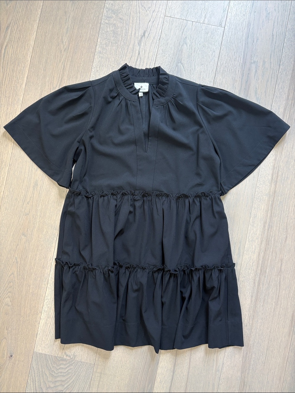 Tuckernuck Black Ruffle-Neck Dress